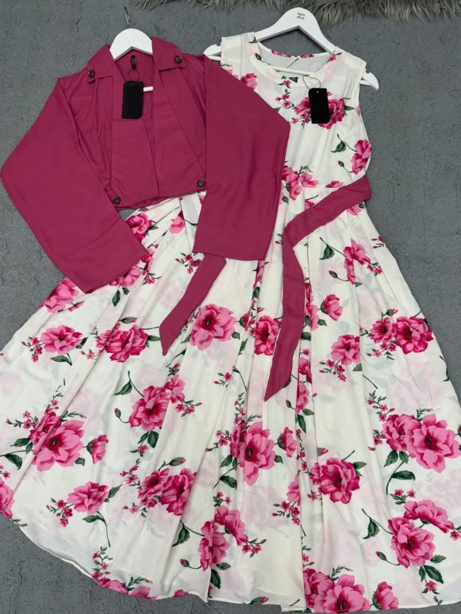 Digital Printed long Maxi with Cotton Koti 2PCs - Libas Lounge