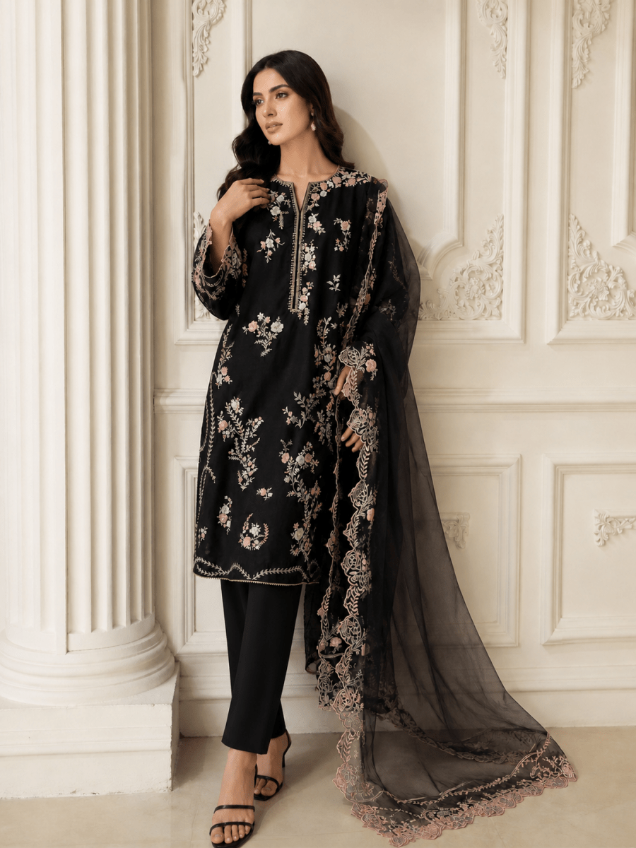 Mahee Noor Embroidery 3PC - Libas Lounge