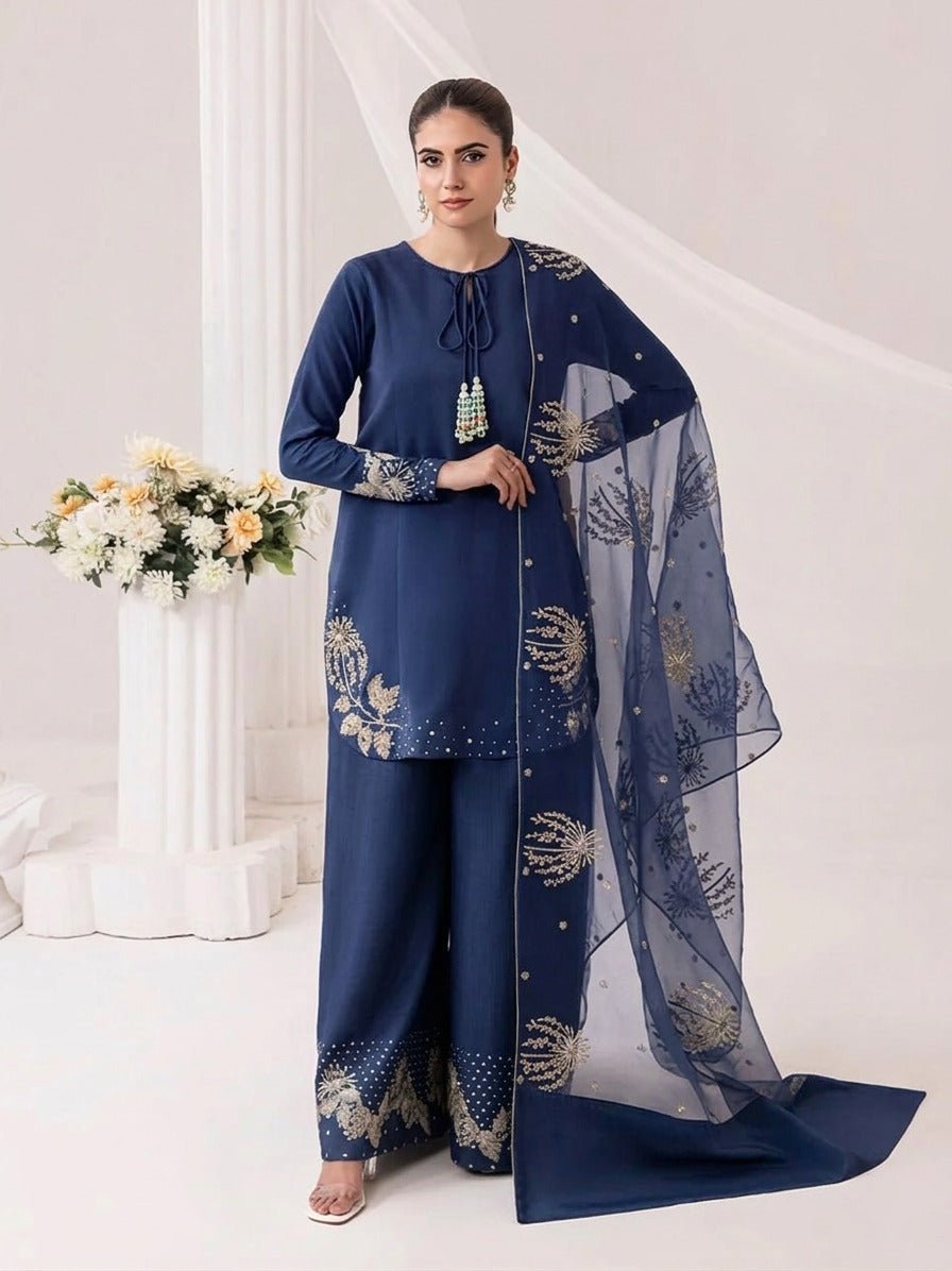 Noor - e - Zari Embroidered 3PC Ensemble - Libas Lounge