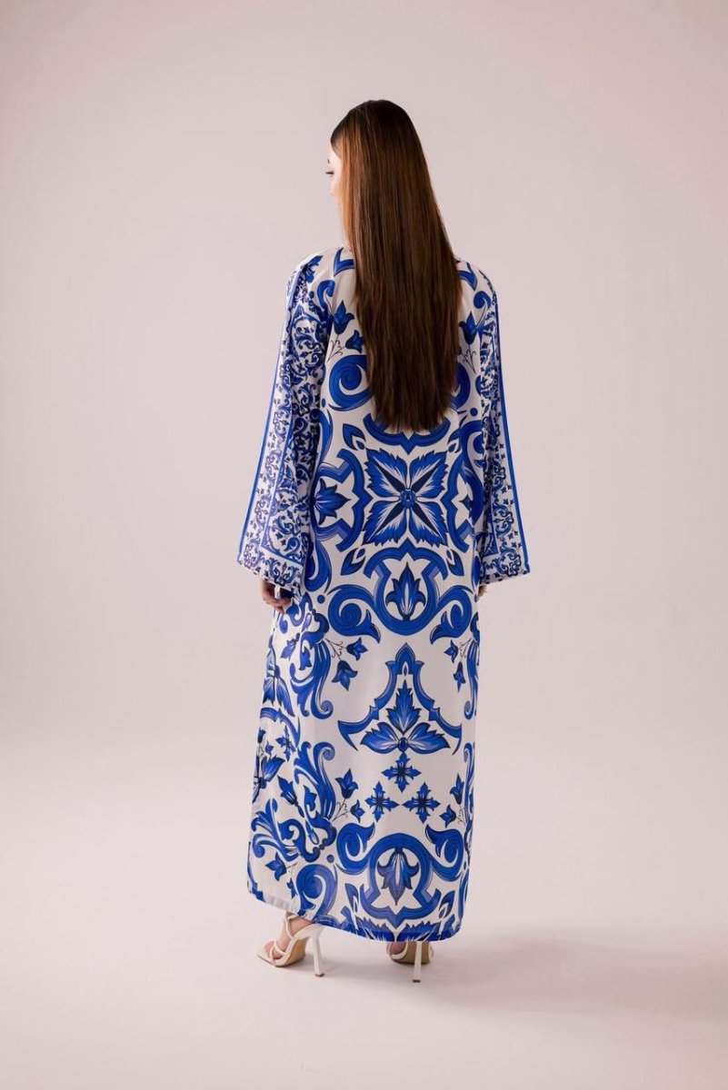 Royal Blue Printed 2PC Maxi - Libas Lounge