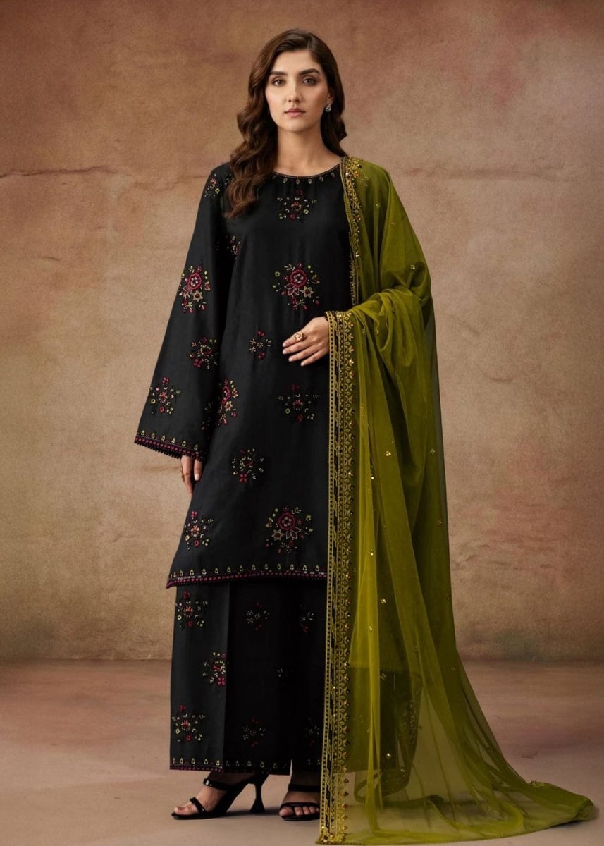 Sehar Premium Embroidered Cotton 3PC Suit - Libas Lounge