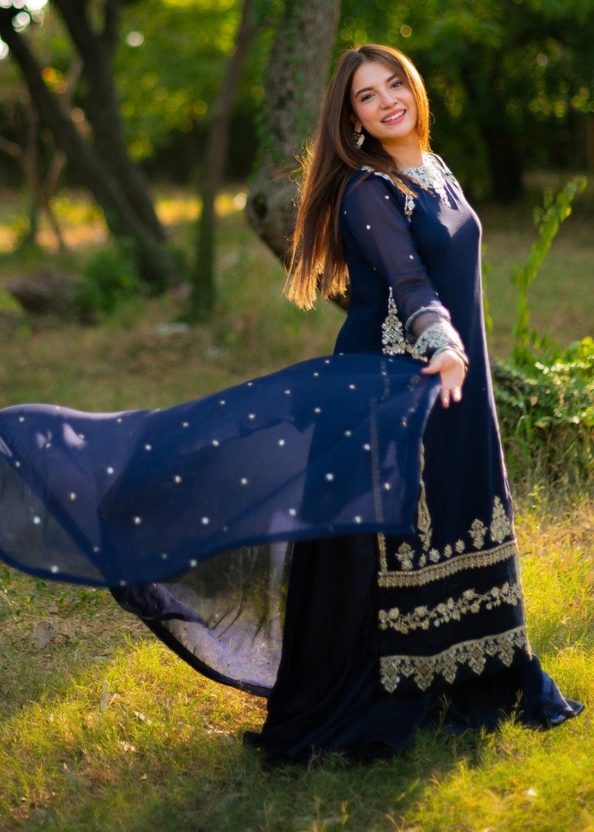 Tabeer Embroidered Chiffon 3PC Suit - Libas Lounge