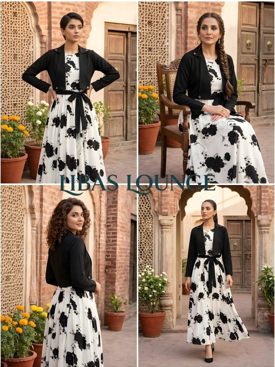 Digital Printed long Maxi with Cotton Koti 2PCs - Libas Lounge