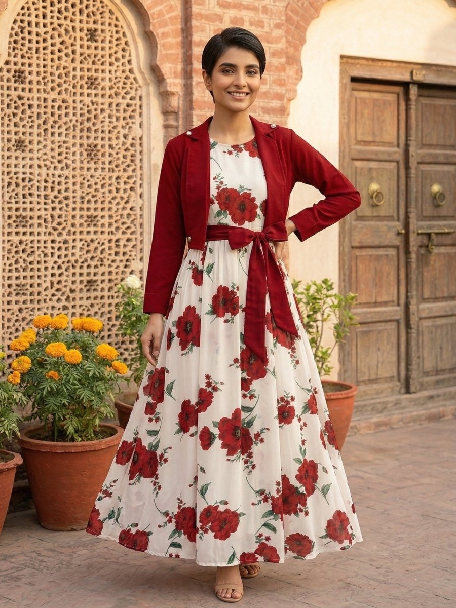Digital Printed long Maxi with Cotton Koti 2PCs - Libas Lounge