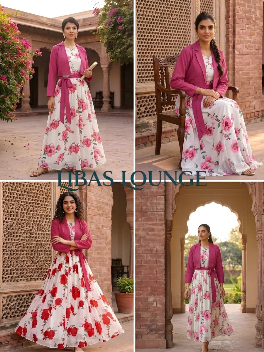 Digital Printed long Maxi with Cotton Koti 2PCs - Libas Lounge