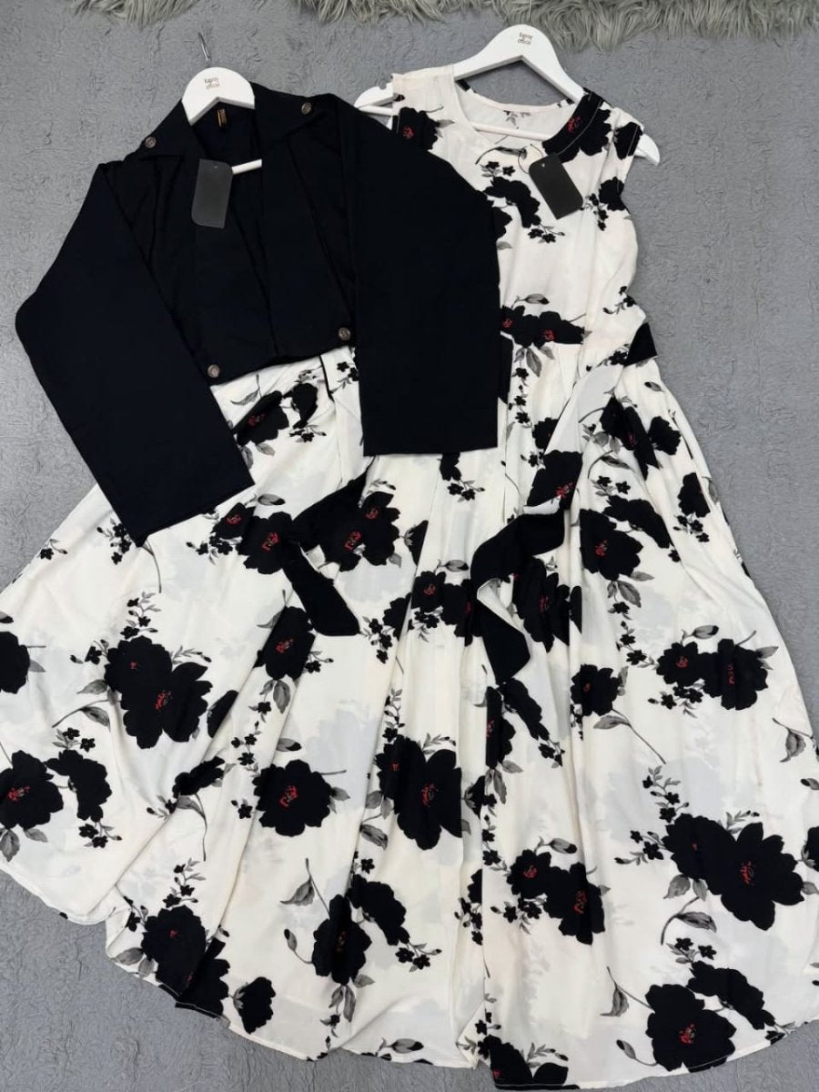 Digital Printed long Maxi with Cotton Koti 2PCs - Libas Lounge
