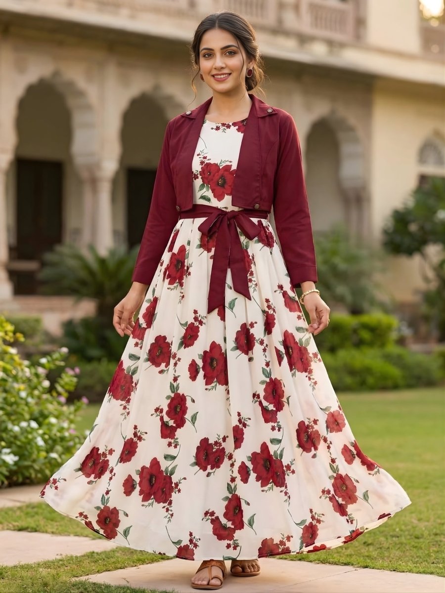 Digital Printed long Maxi with Cotton Koti 2PCs - Libas Lounge
