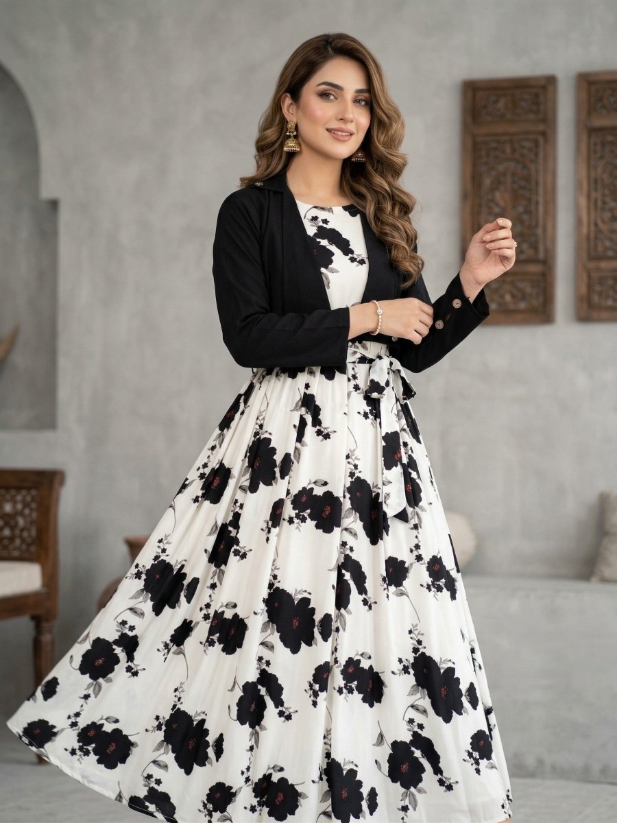 Digital Printed long Maxi with Cotton Koti 2PCs - Libas Lounge