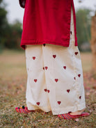 Heart Printed Flapper with V - Neck Short Style Shirt - Libas Lounge