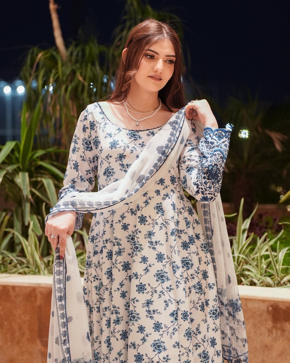 Kainaat Printed 2PC Maxi with Dupatta - Libas Lounge