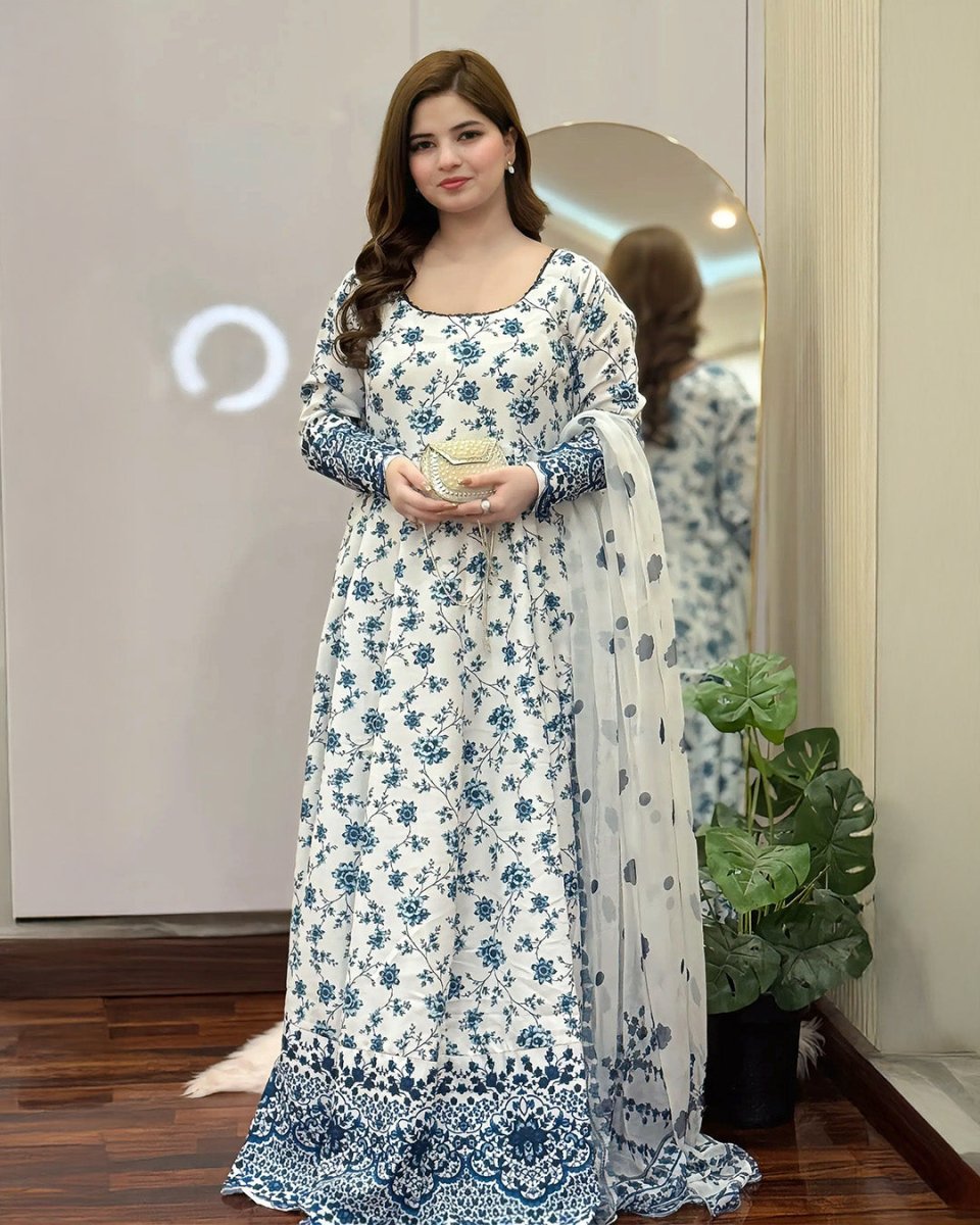 Kainaat Printed 2PC Maxi with Dupatta - Libas Lounge