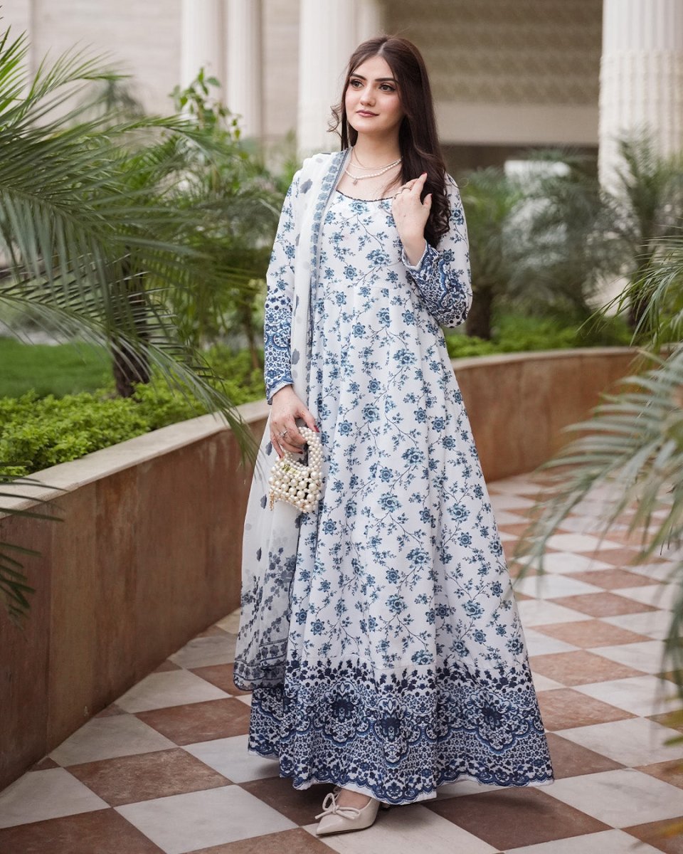 Kainaat Printed 2PC Maxi with Dupatta - Libas Lounge