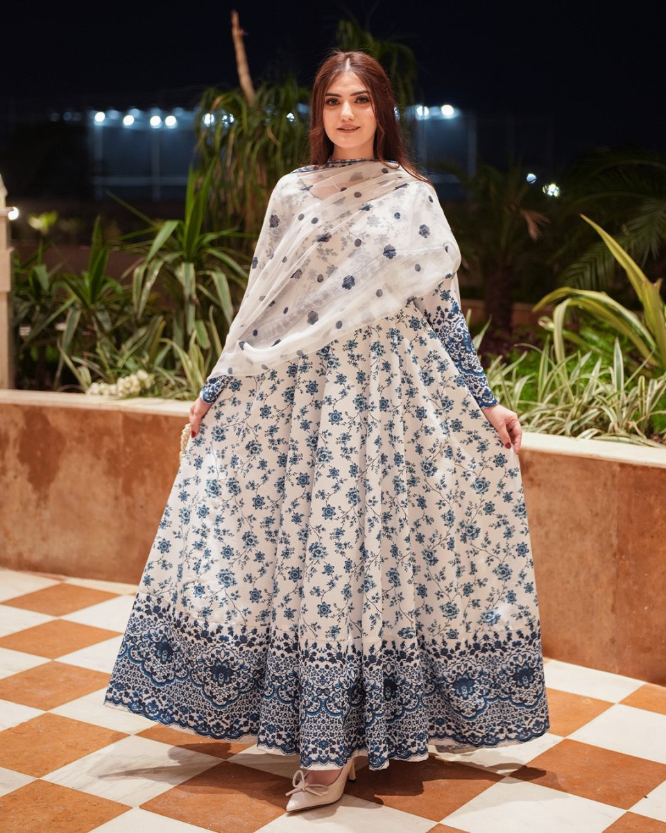 Kainaat Printed 2PC Maxi with Dupatta - Libas Lounge