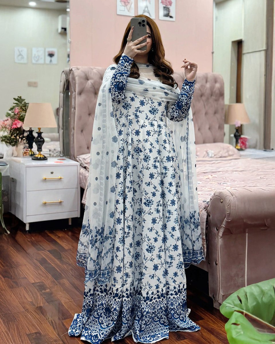 Kainaat Printed 2PC Maxi with Dupatta - Libas Lounge