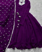 Long Sleeves Maxi With Lace Dupatta 3PCs - Libas Lounge