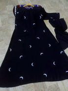 Moon 🌙 Embroidered Abaya with stoller 2PC - Libas Lounge