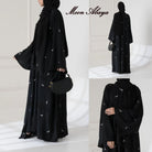 Moon 🌙 Embroidered Abaya with stoller 2PC - Libas Lounge