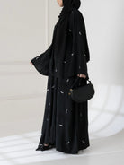 Moon 🌙 Embroidered Abaya with stoller 2PC - Libas Lounge