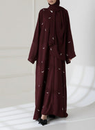 Moon 🌙 Embroidered Abaya with stoller 2PC - Libas Lounge