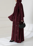 Moon 🌙 Embroidered Abaya with stoller 2PC - Libas Lounge