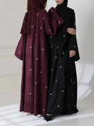 Moon 🌙 Embroidered Abaya with stoller 2PC - Libas Lounge