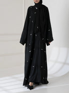 Moon 🌙 Embroidered Abaya with stoller 2PC - Libas Lounge