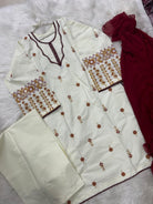 Noor e Riwayat 3PCS With Chaffon Dupatta - Libas Lounge