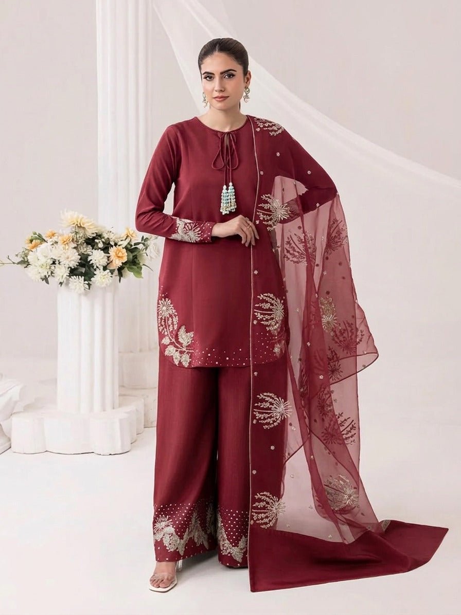 Noor - e - Zari Embroidered 3PC Ensemble - Libas Lounge
