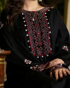Premium Embroidered Black Lux 2Pc - Libas Lounge