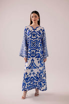 Royal Blue Printed 2PC Maxi - Libas Lounge