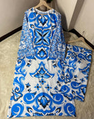 Royal Blue Printed 2PC Maxi - Libas Lounge