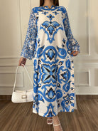 Royal Blue Printed 2PC Maxi - Libas Lounge